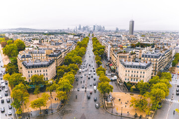 The Champs-Elysees in Paris birds eye view