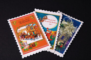 Beautiful Christmas postcards and stamps