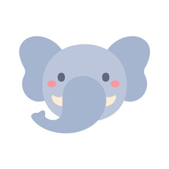 Elephant vector. cute animal face design for kids