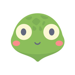 Turtle vector. cute animal face design for kids