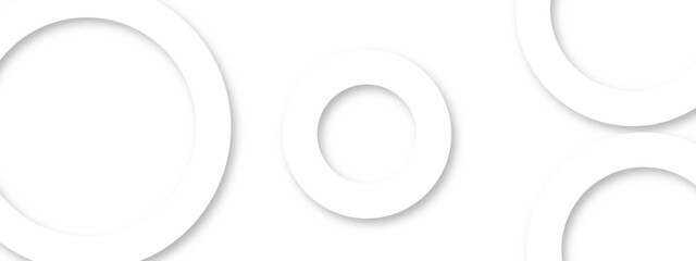 Abstract white geometric overlapping circle ring background with shadow. Vector illustration. You can use for add, poster, design artwork, template, banner, wallpaper.