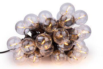 Filament bulb. Solar string lights. Christmas decorative lights