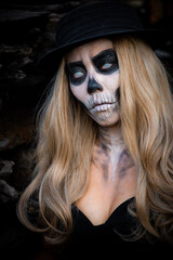 Portrait of woman make up ghost face,Mexico City’s Day of the Dead parade on Sunday honored those killed in two recent earthquakes,Thailand people