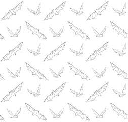Vector seamless pattern of hand drawn sketch doodle bat isolated on white background