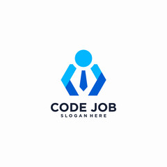 code job logo design template