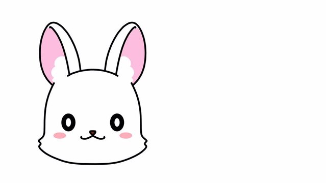 口パクをするウサギのアルファつきループアニメーション