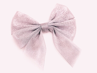 pink glitter bow on white