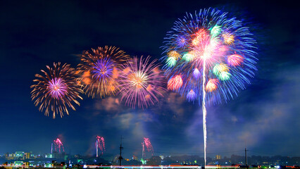 fireworks over the river