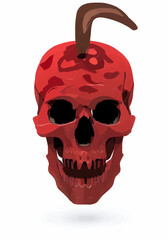 Halloween skull head vector illustration 