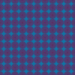 Blue and pink geometric circle seamless pattern background.  Perfect for fabric, scrapbooking, quilting, wallpaper and many more projects.