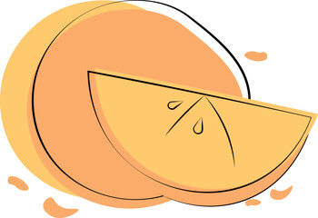 Orange icon, fruit line drawing vector illustration. Fresh fruit. EPS 10.