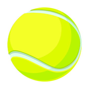 Creative colorful balls flat illustration. Cartoon tennis ball isolated vector illustration. Sport game equipment concept