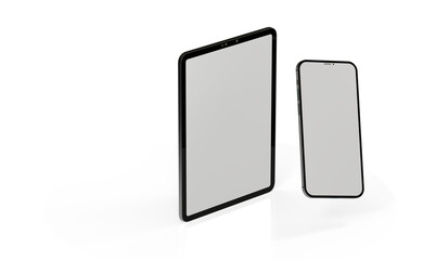 smartphone and tablet in 3d