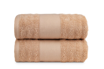 multi-colored Terry cotton bath towels, isolate on a white background