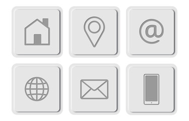 Contact us icon set for web and mobile. Communication set isolated on transparent background