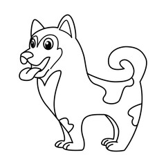 Cute dog cartoon characters vector illustration. For kids coloring book.