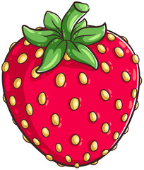 Obraz premium Niedliche Erdbeere - Vektor-Illustration