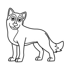 Cute dog cartoon coloring page vector