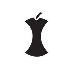 An apple bitten on both sides. Vector drawing.