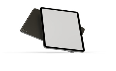 Realistic horizontal black tablet pc pad computer mockups