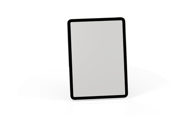 Fototapeta na wymiar Photo 3D brandless tablet with empty screen isolated