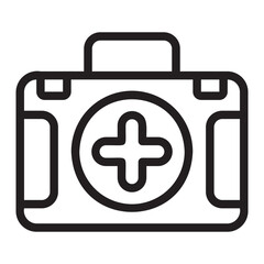 Obraz premium first aid kit line icon