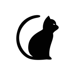 cat silhouette design illustration. kitty sign and symbol vector.