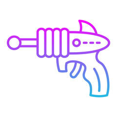 Space Gun Line Gradient Icon