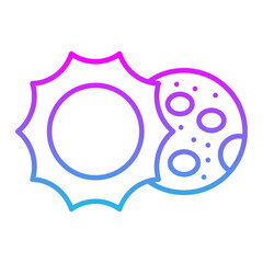 Lunar Eclipse Line Gradient Icon
