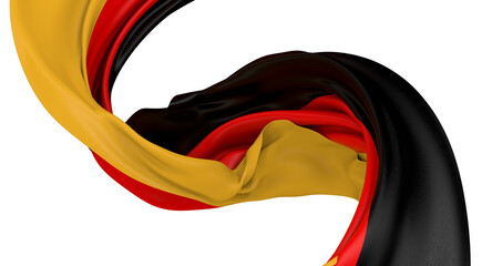 Naklejka premium Germany national flag hanging fabric banner. 3D