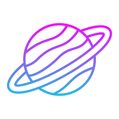 Saturn Line Gradient Icon