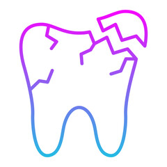 Broken Tooth Line Gradient Icon