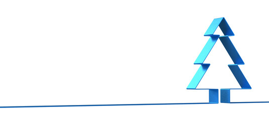 merry christmas card modern 3d minimal tree