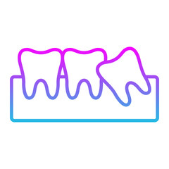 Wisdom Tooth Line Gradient Icon