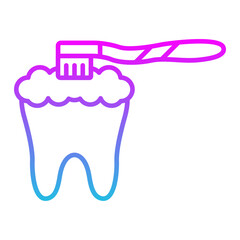 Teeth Brushing Line Gradient Icon