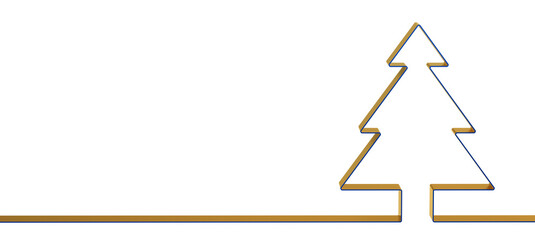 Christmas Tree in One line Drawing Style