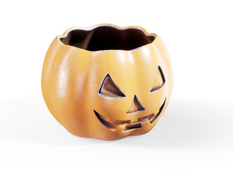 Halloween pumpkin on a white 3d render