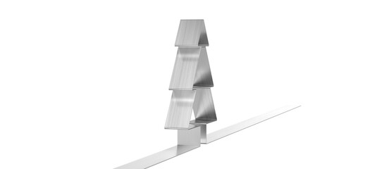 Christmas Tree in One line Drawing Style