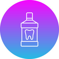 Mouthwash Gradient Circle Line Inverted Icon