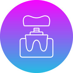 Fototapeta premium Dental Crown Gradient Circle Line Inverted Icon