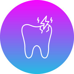 Toothache Gradient Circle Line Inverted Icon