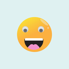 smiley yellow emotion happy cheerful fun character expression vector illustration