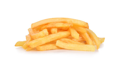 French fries isolated on white background.