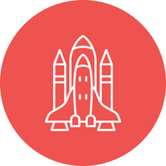 Space Shuttle Multicolor Circle Line Inverted Icon