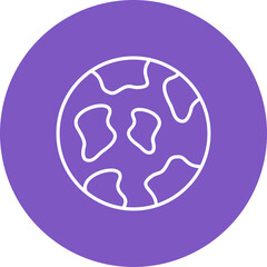 Earth Multicolor Circle Line Inverted Icon