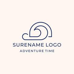 Fototapeta premium ocean break coffee with sun logo illustration custom logo design vector illustration