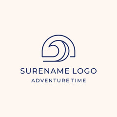 ocean break coffee with sun logo illustration custom logo design vector illustration