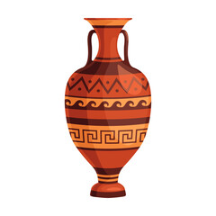 Greek vase. Decorative ornate Greece amphorae, jugs, urns, oil jars pottery objects cartoon design. Flat vector illustration
