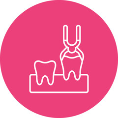 Obraz premium Tooth Extraction Multicolor Circle Line Inverted Icon