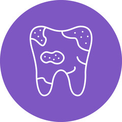 Decayed Multicolor Circle Line Inverted Icon